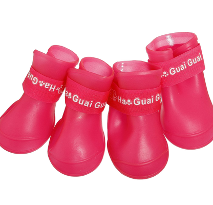 Pet Dog Rain Boots Booties Waterproof Protective Rubber Shoes