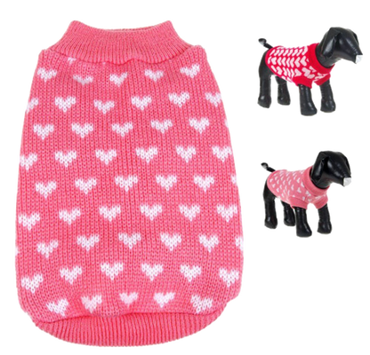 Silvercell Pets Puppy Dogs Clothes Jacket Little Heart Knit Sweater Coat